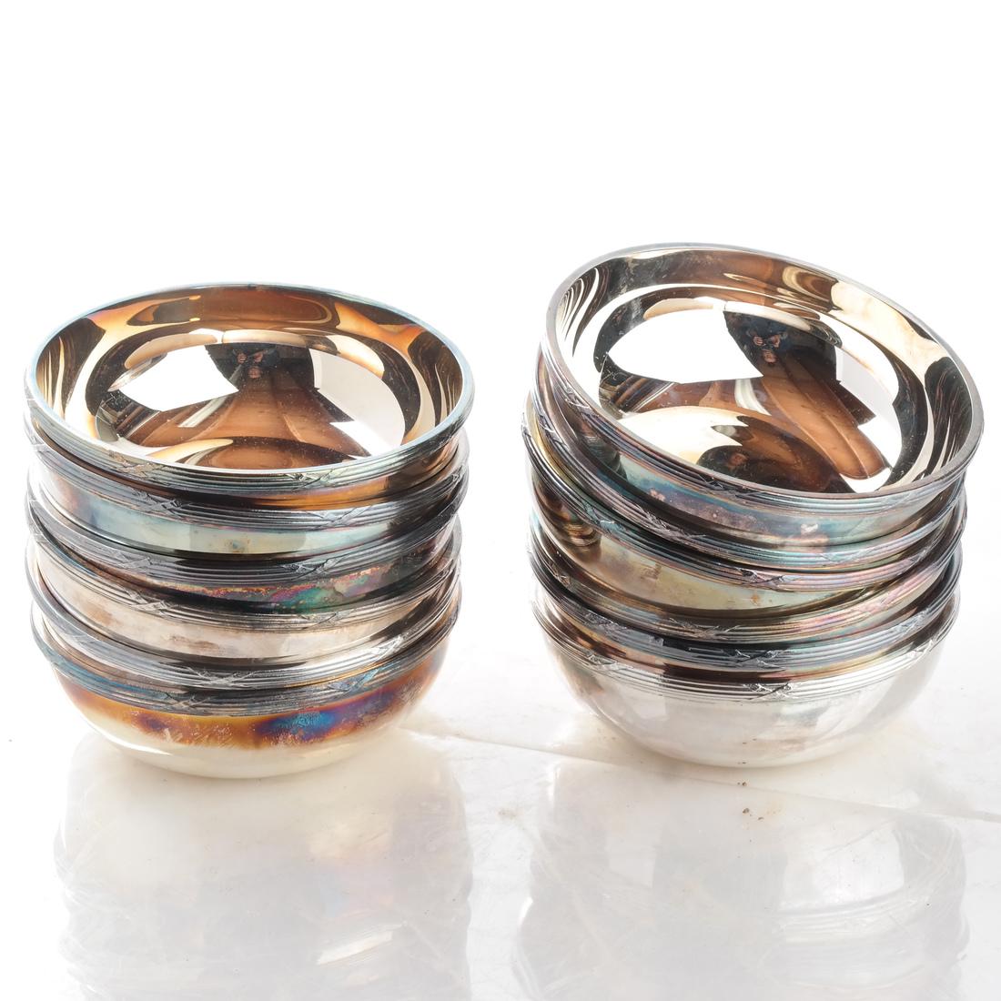 12 Christofle Silver Plate Bowls: 12 Christofle silver plate bowls. [1 3/4 x 4 1/2 (dia) inches]. In overall good condition.