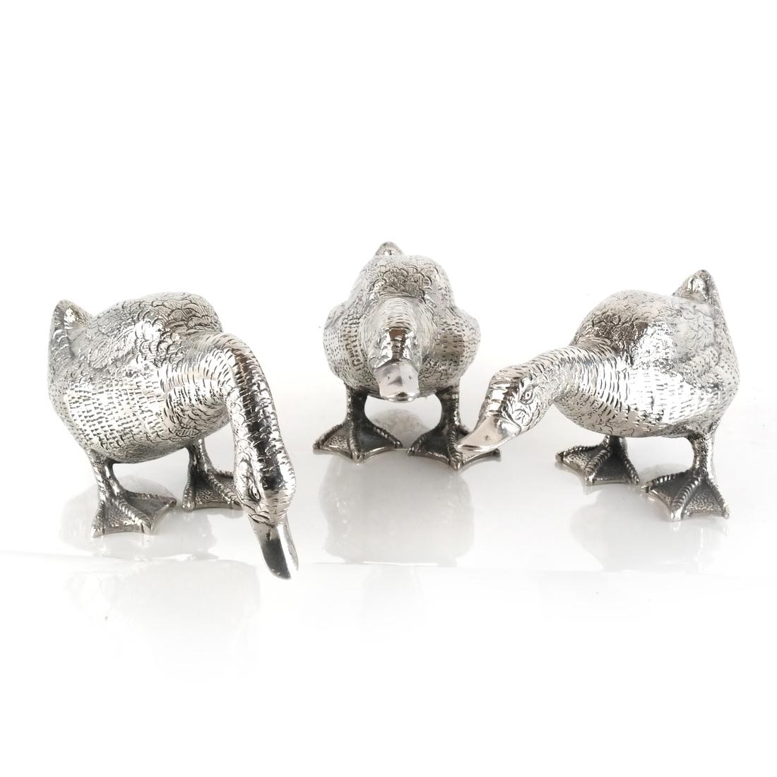 3 Silver Plate on Bronze Geese (1 of 6)