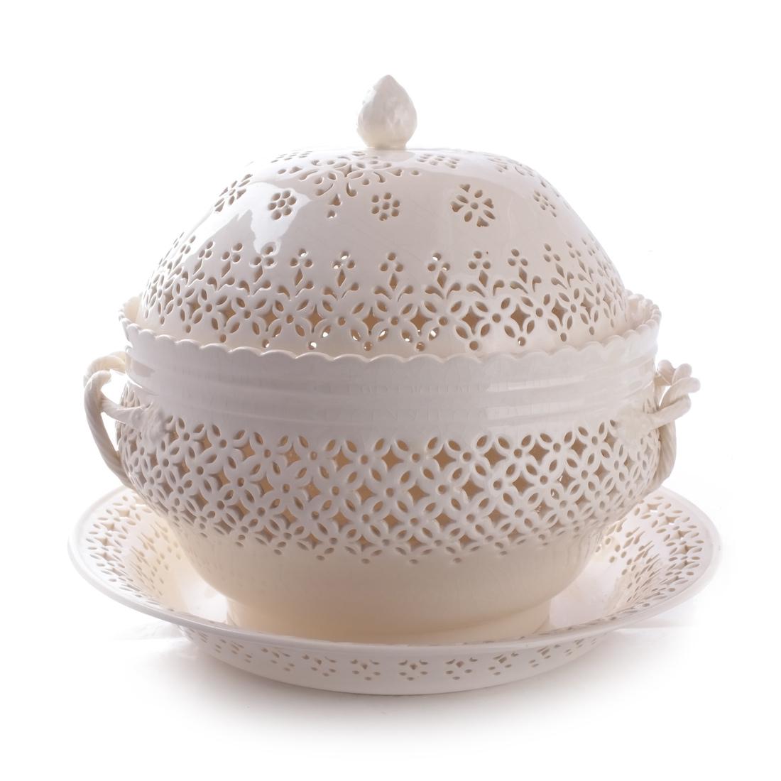 Leedsware, England: Porcelain Tureen & Underplate (1 of 5)