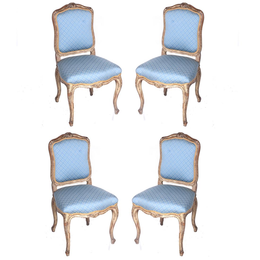 Set of Four Antique Painted Side Chairs (1 of 6)