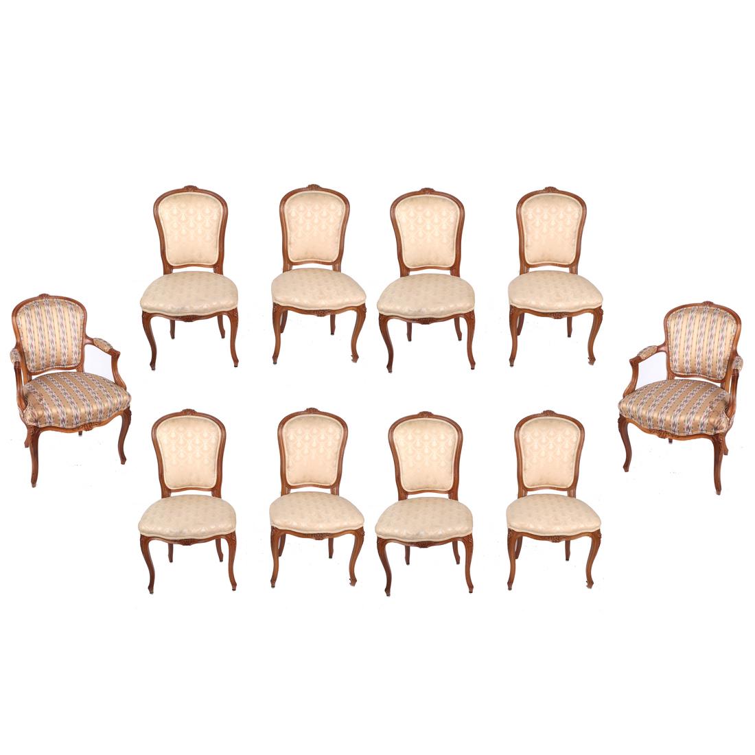 Set of 10 Provincial Dining Chairs (1 of 10)