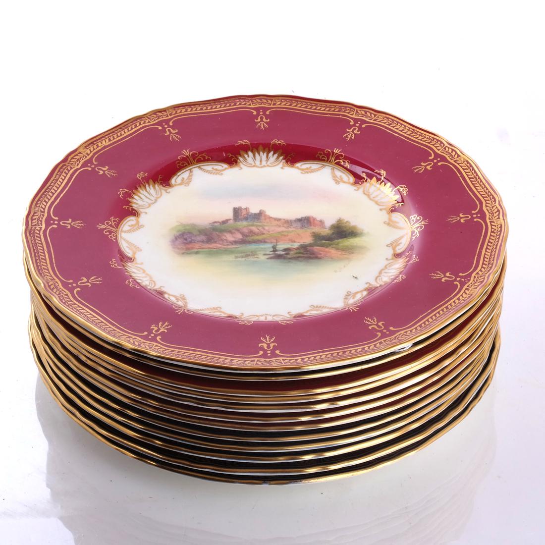 12 Royal Worcester Plates: "Richmond Castle" (1 of 6)