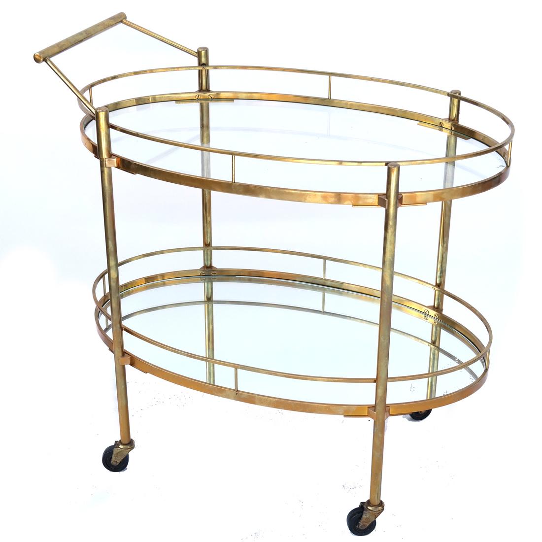 Contemporary Gilt Brass Tea Cart/Trolley (1 of 5)