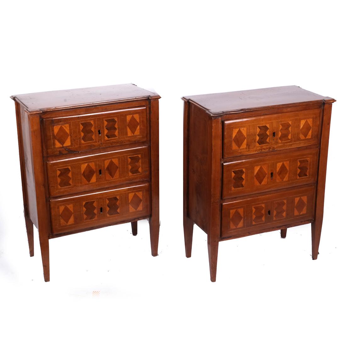 Pair Antique Continental Petite Chests (1 of 7)