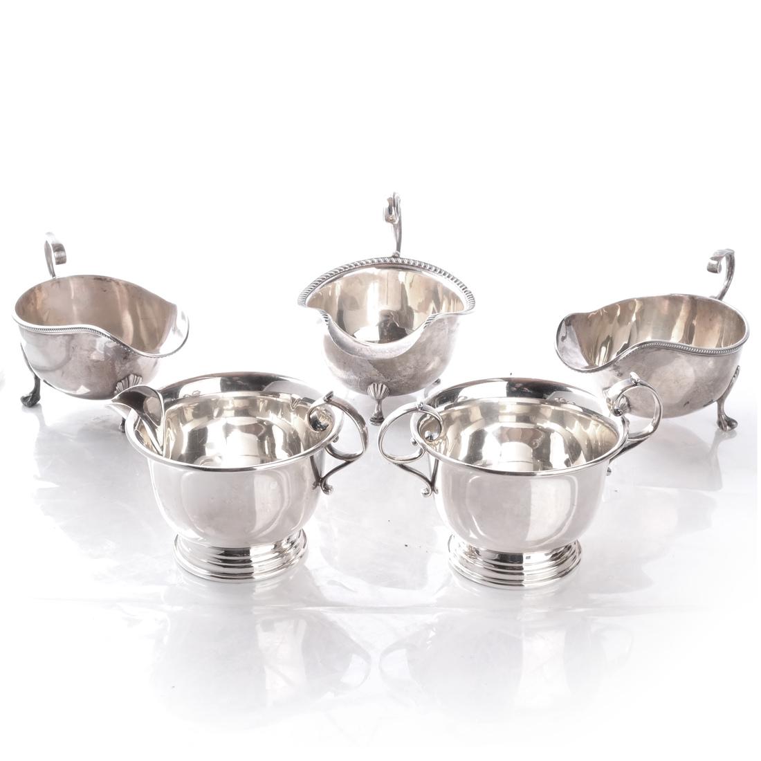 Sterling Silver Creamers and Sugar Bowl (1 of 7)