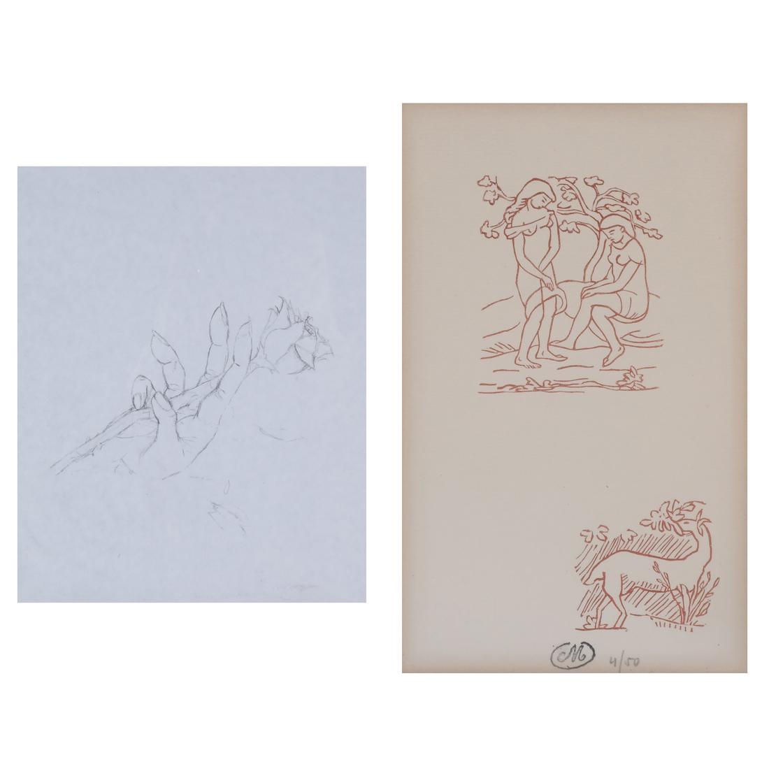 Two Prints: Adam & Eve, Hand (1 of 10)