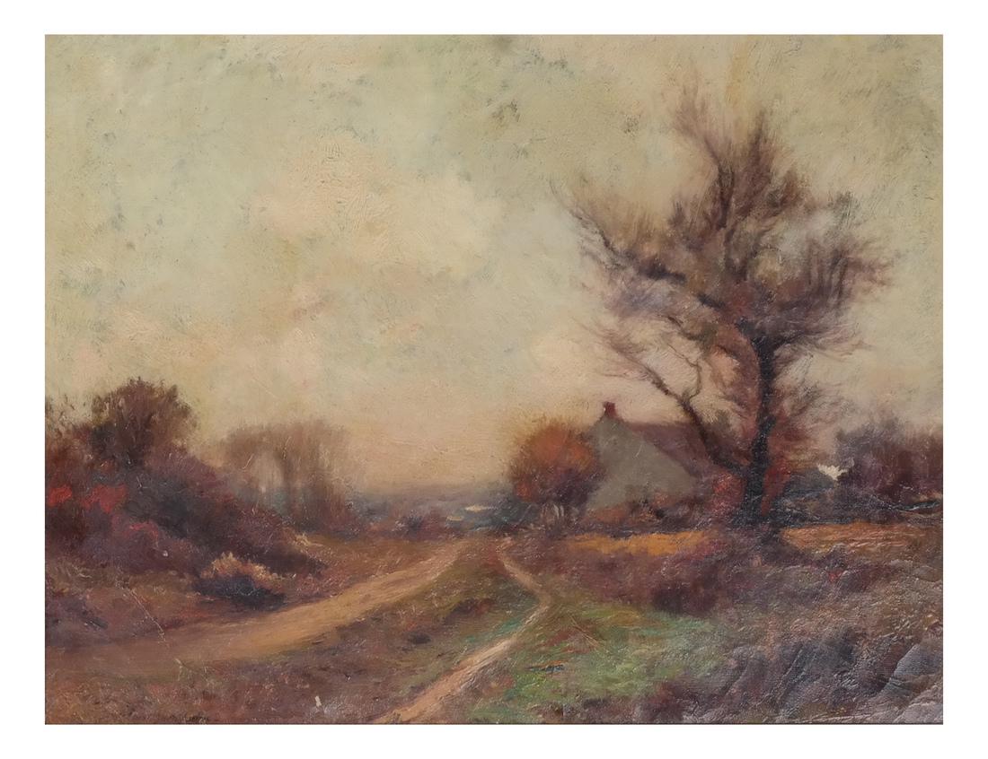 William John Whittemore: Tonal O/C: William Whittemore oil on canvas tonal landscape painting, framed under glass, signed lower left. [Image: 12 x 16 inches; Frame: 20 x 23 1/2 inches].