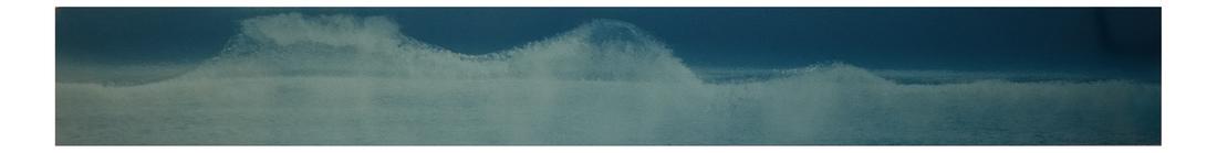 Ray Charles White "Surf Up And Down": Rectangular enamel on oxidized aluminum, work signed on verso, edition 10/25. Unframed. [14 1/2 x 76 inches].