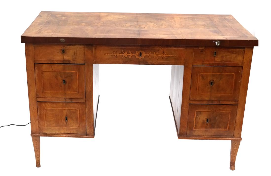 Antique Continental Olivewood Vanity Poudreuse (1 of 10)