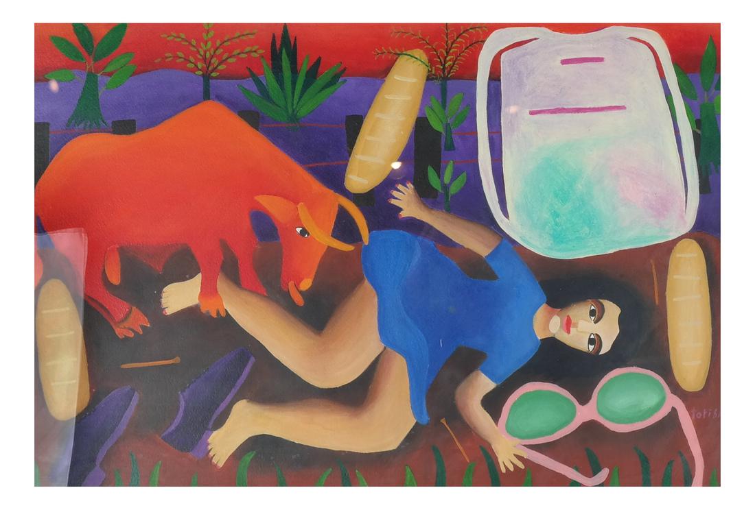 Toribia Dominguez, "Bull" - Oil / Board '94 (1 of 3)