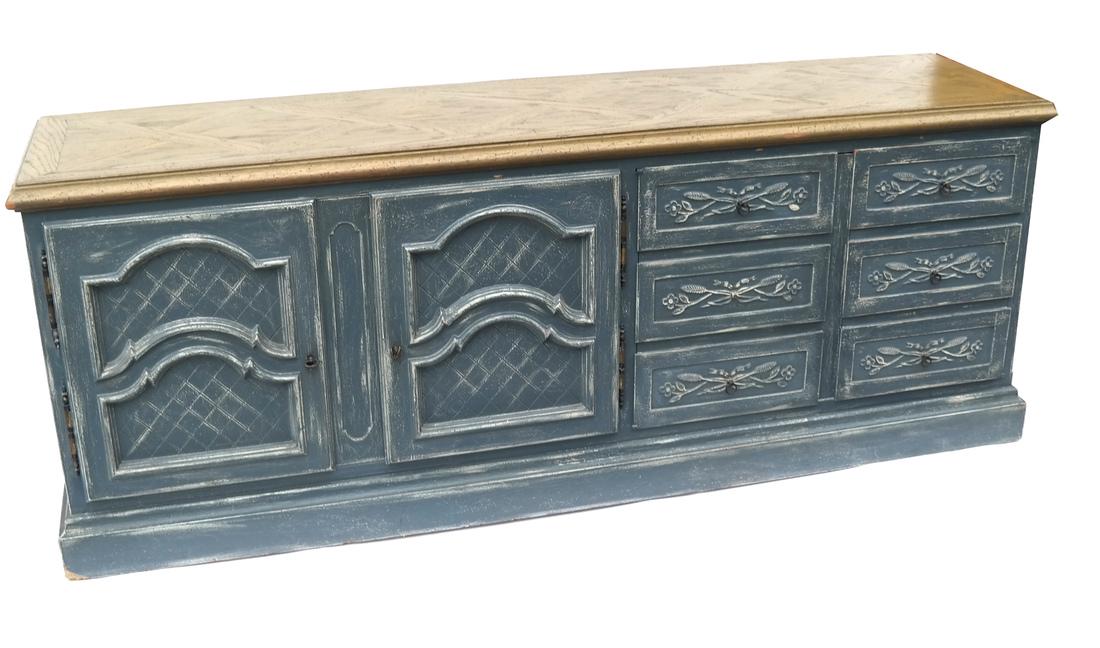 Painted and Parquetry Top Sideboard (1 of 7)