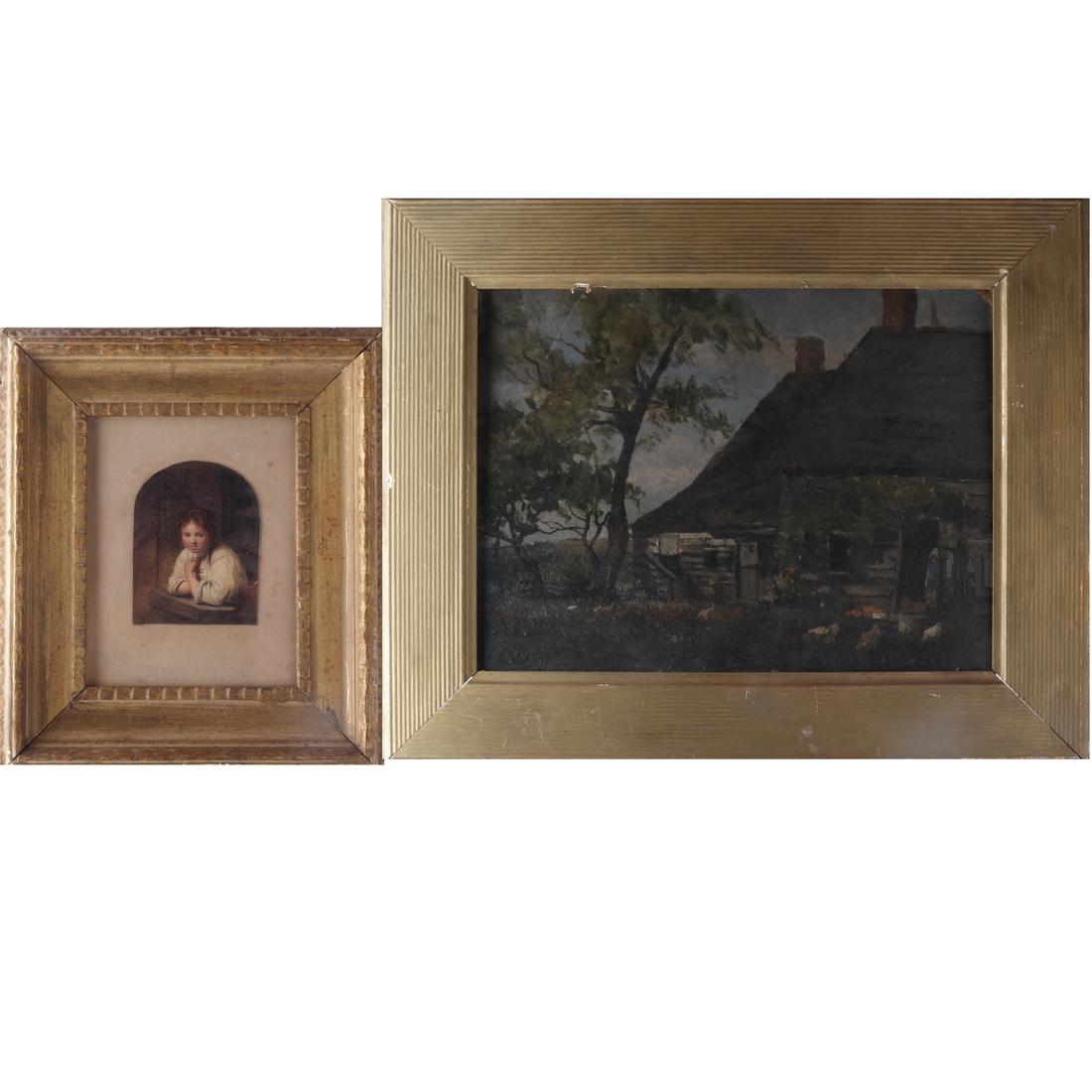 Two Oil Works: Landscape, Portrait (1 of 8)