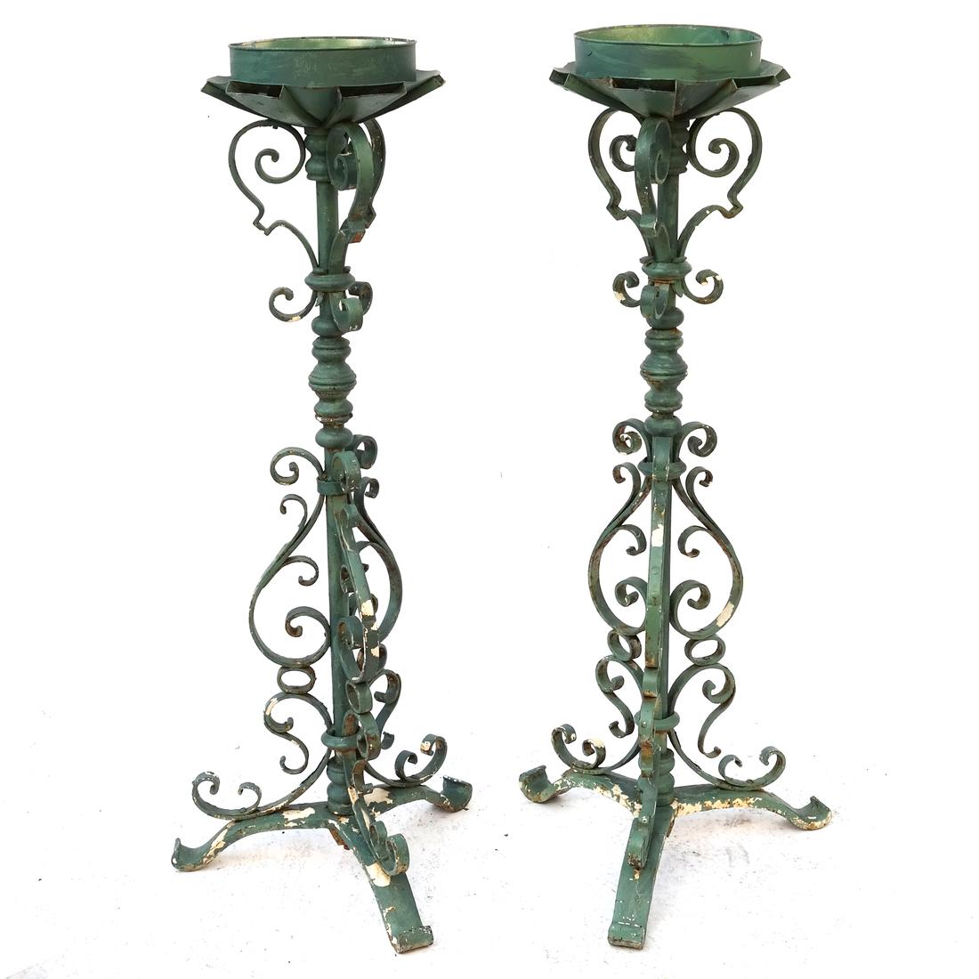Pair Antique Iron Plant Stands (1 of 5)