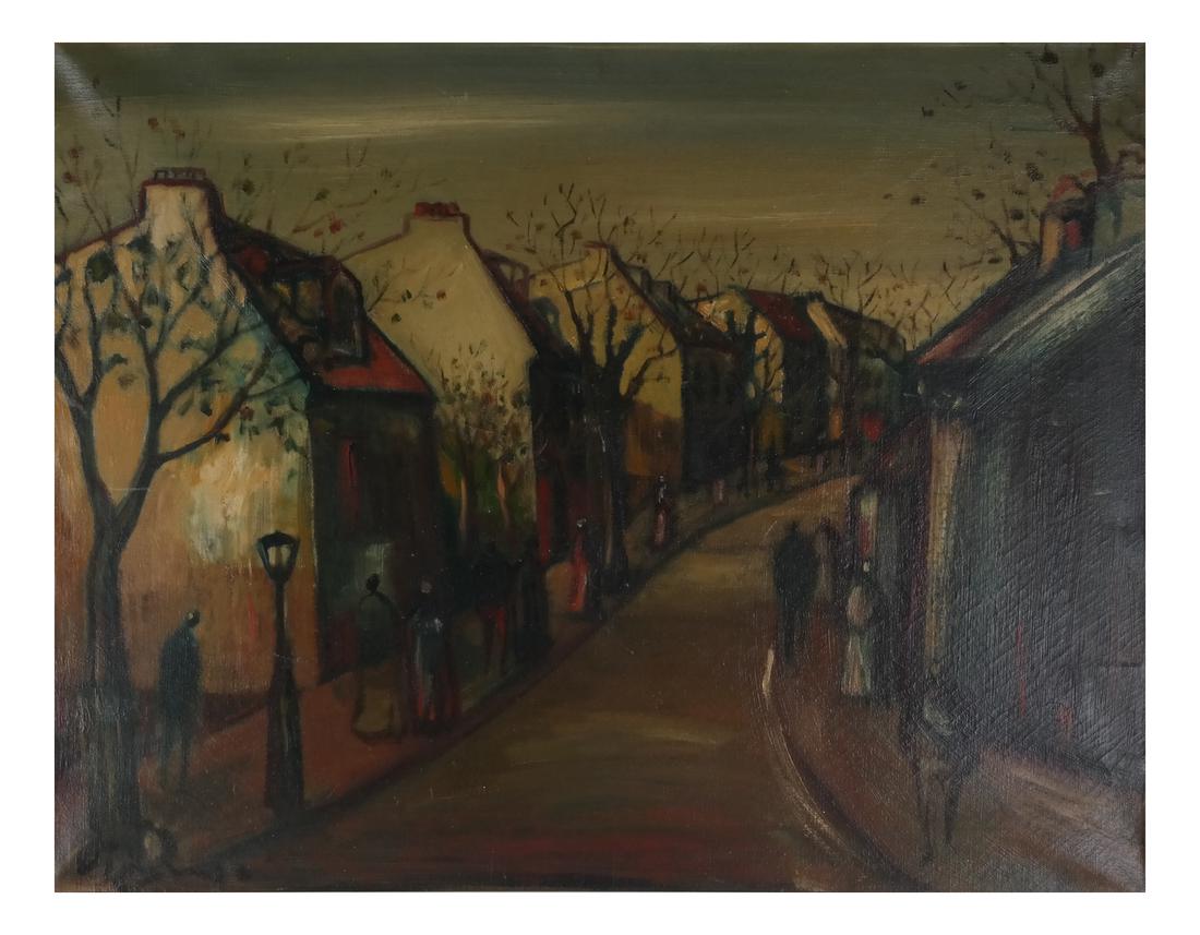 Figural Street Scene - Oil on Canvs (1 of 7)