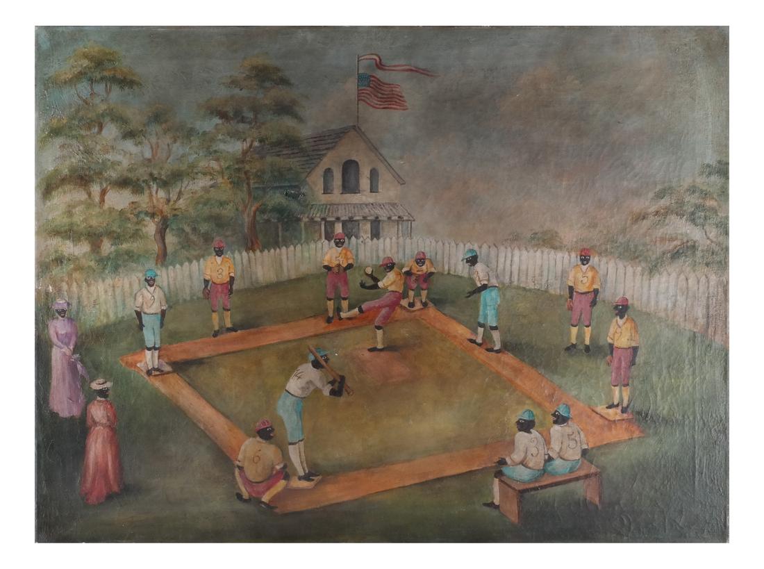 Folk Art: Baseball Game, O/C (1 of 7)