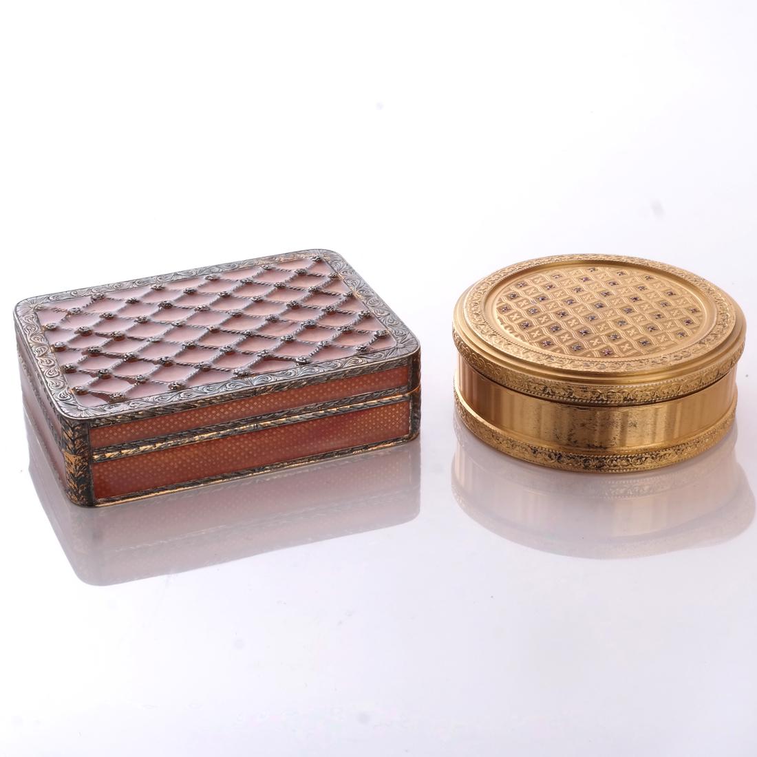 Two Gilt Boxes, Modern, Manner of Faberge (1 of 7)