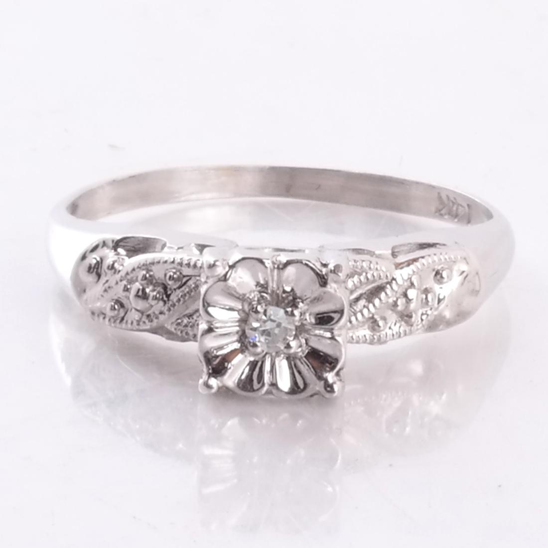 14k Ring Set With Single-Cut Diamond (1 of 6)