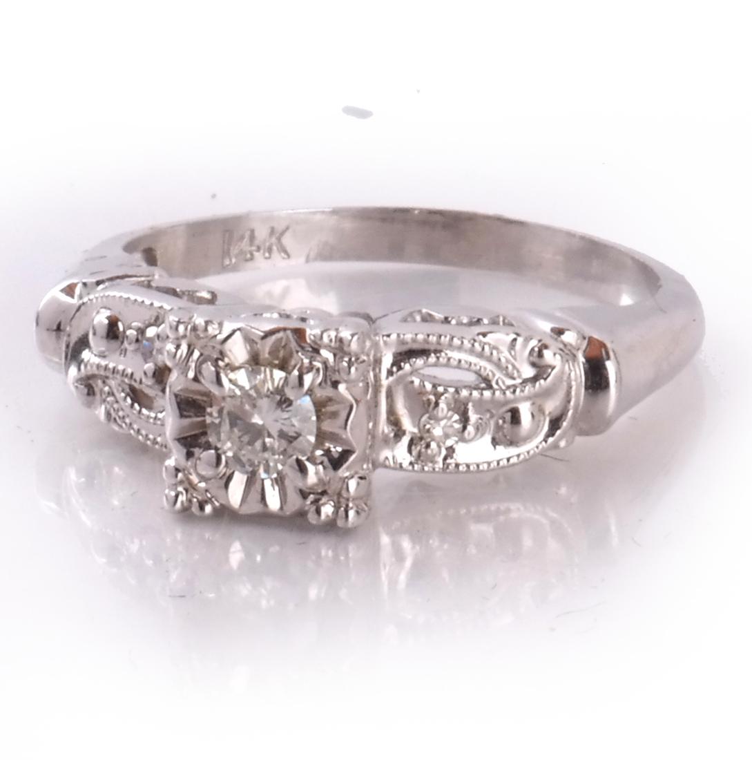 Mid-Century Modern 14k Diamond Ring (1 of 4)