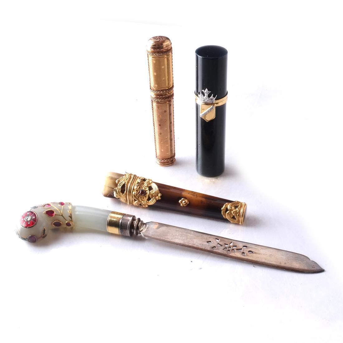 Group of 3 Etuis, w/ Jade Letter Opener (1 of 6)