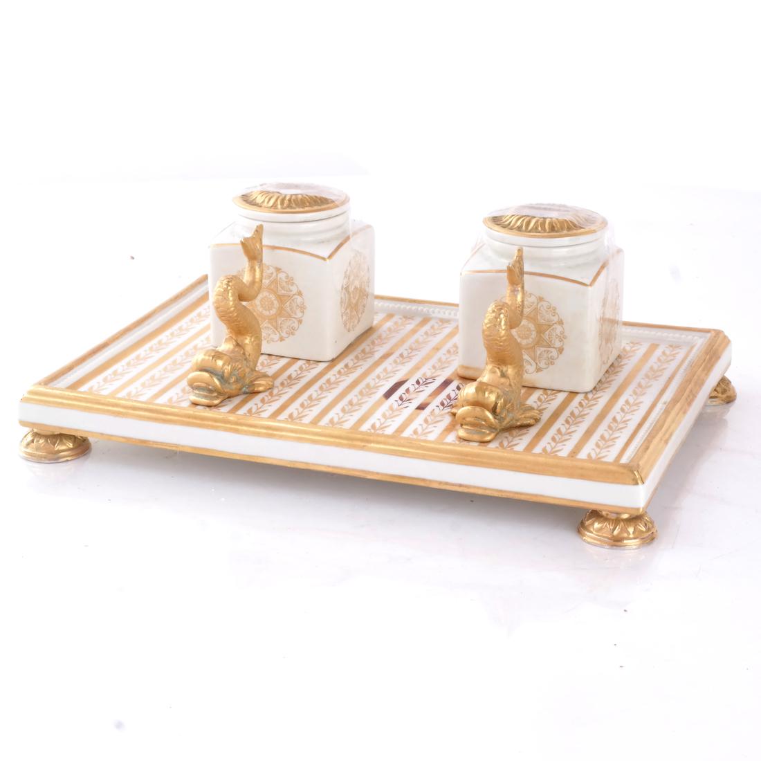 Continental French Porcelain Inkwell (1 of 5)