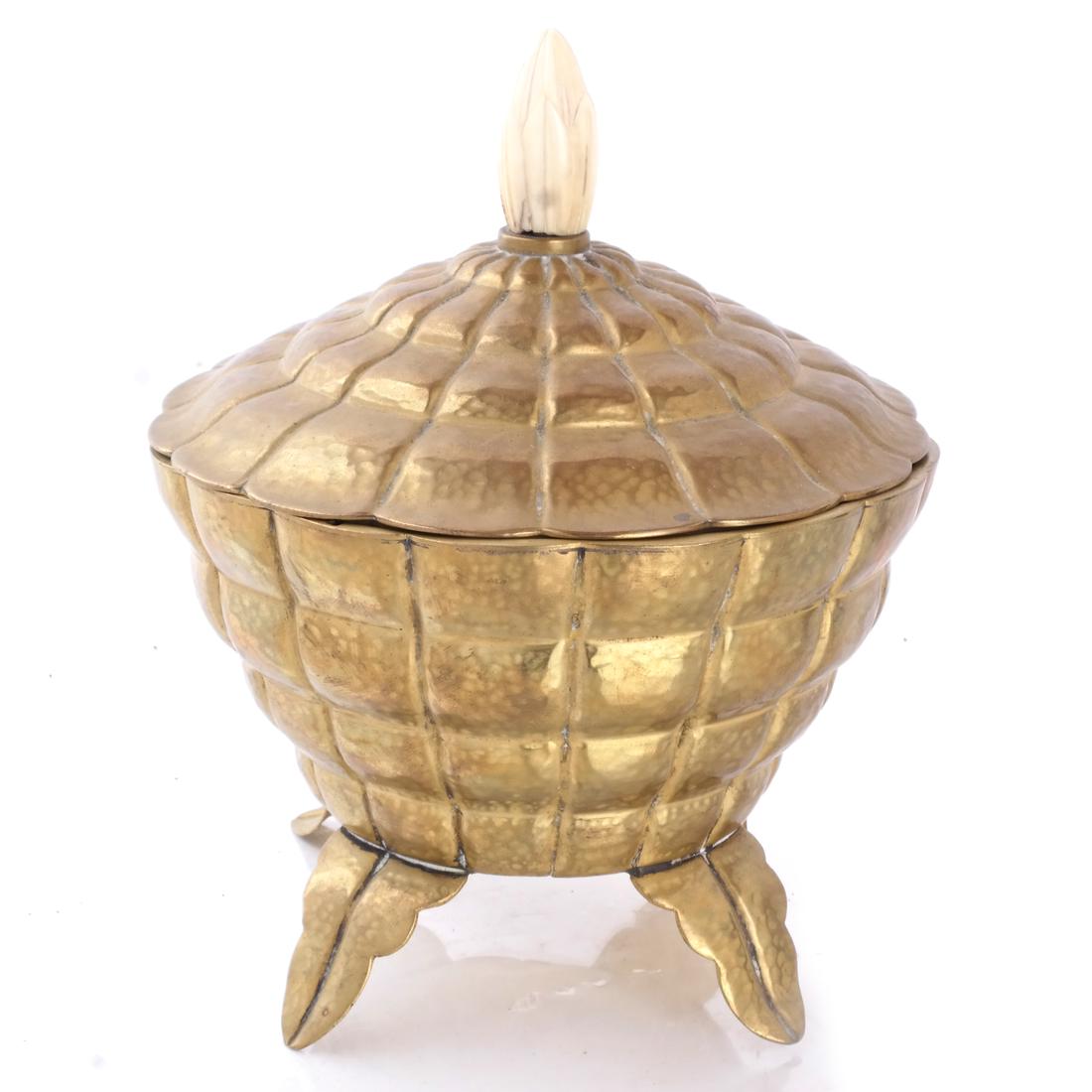 Wiener Werkstatte Style Covered Brass Vessel (1 of 4)