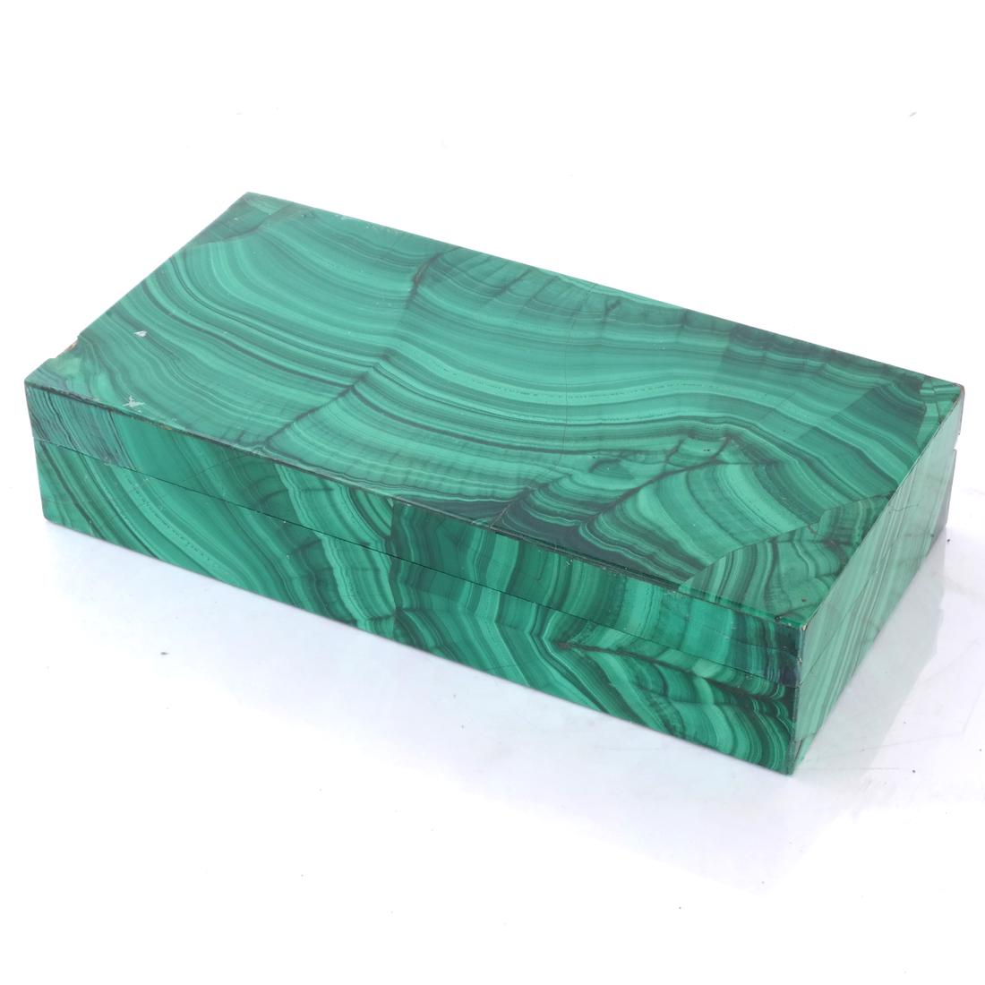 Russian Malachite Box - Red Jasper Interior (1 of 4)