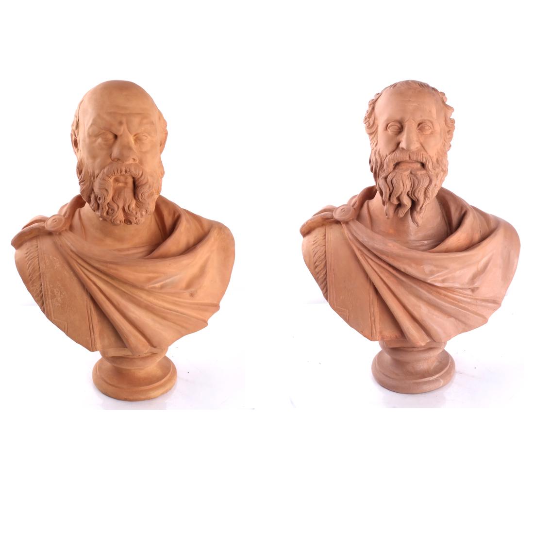 Pair of Ceramic Classical Male Busts (1 of 7)