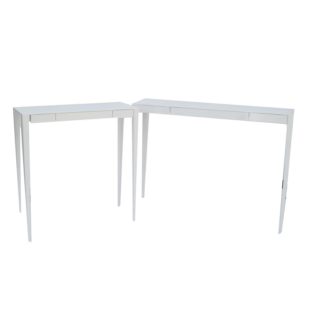 Two White Metal Console Tables (1 of 3)