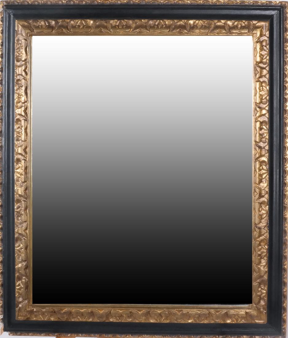 Gilt & Black Carved Beveled Glass Mirror (1 of 4)