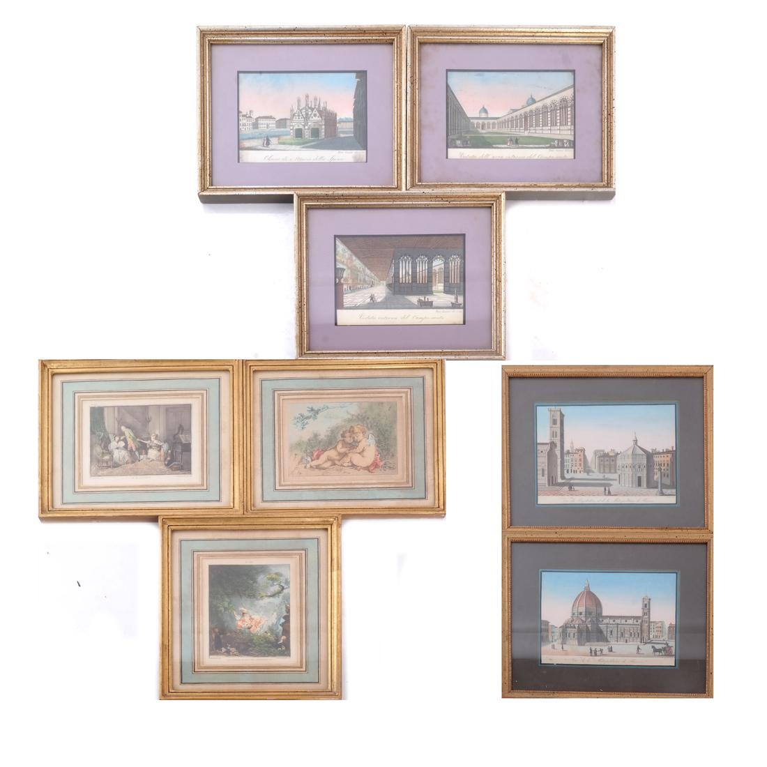 8 Prints: Cities, Figures, Cherubs (1 of 4)