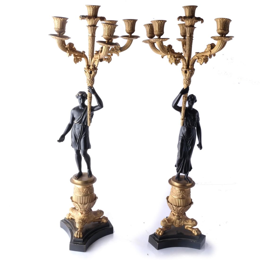 Pair Antique Figural French Candelabra (1 of 5)