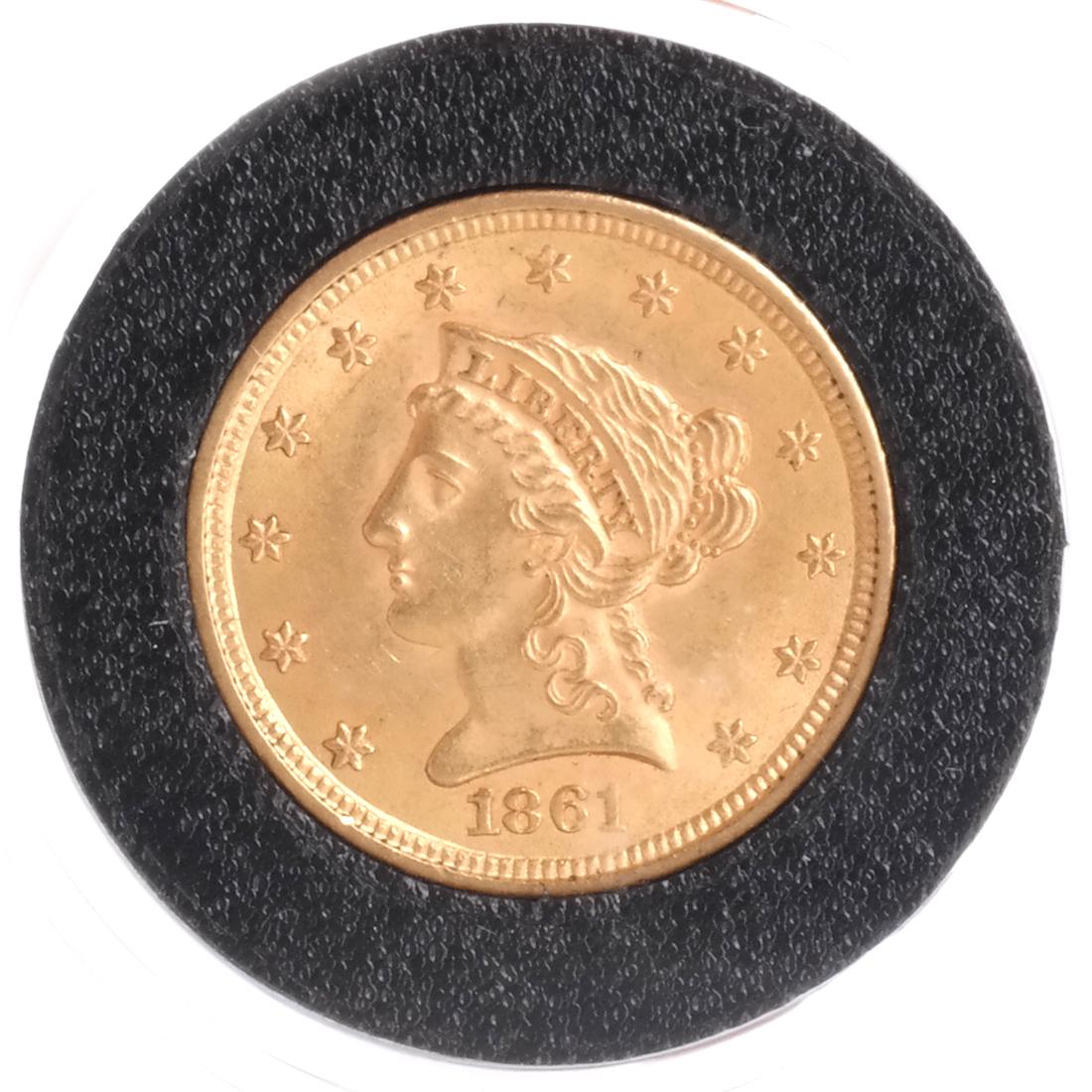 1861 $2 1/2 Gold Liberty Head Coin (1 of 2)