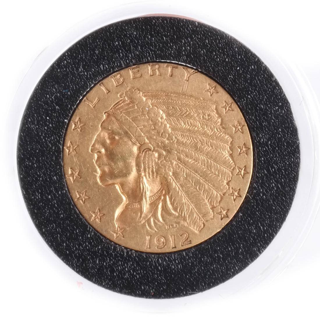 1912 $2 1/2 Gold Indian Head, V.F. (1 of 2)