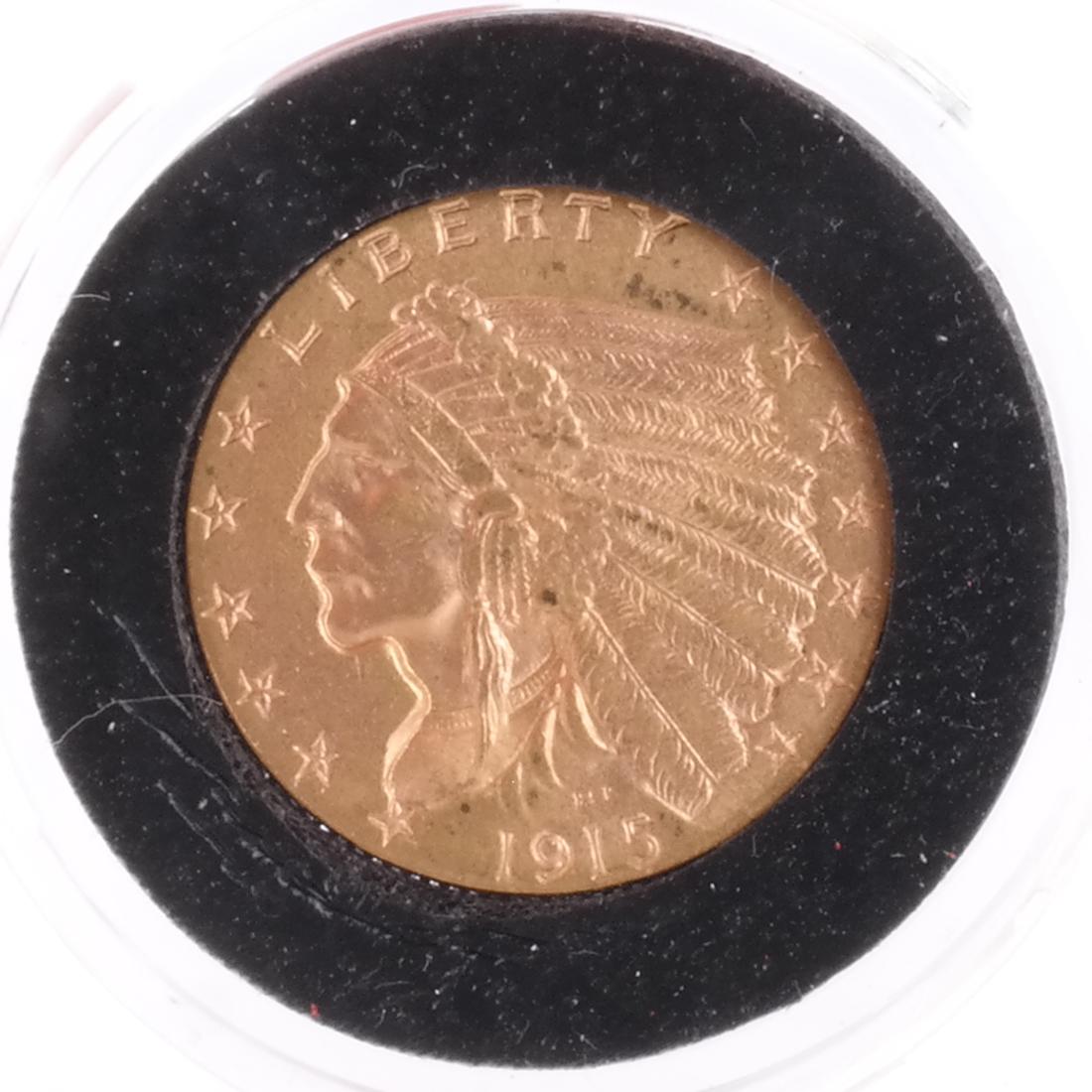 1915 $2 1/2 Gold Indian Head, A.U. (1 of 2)