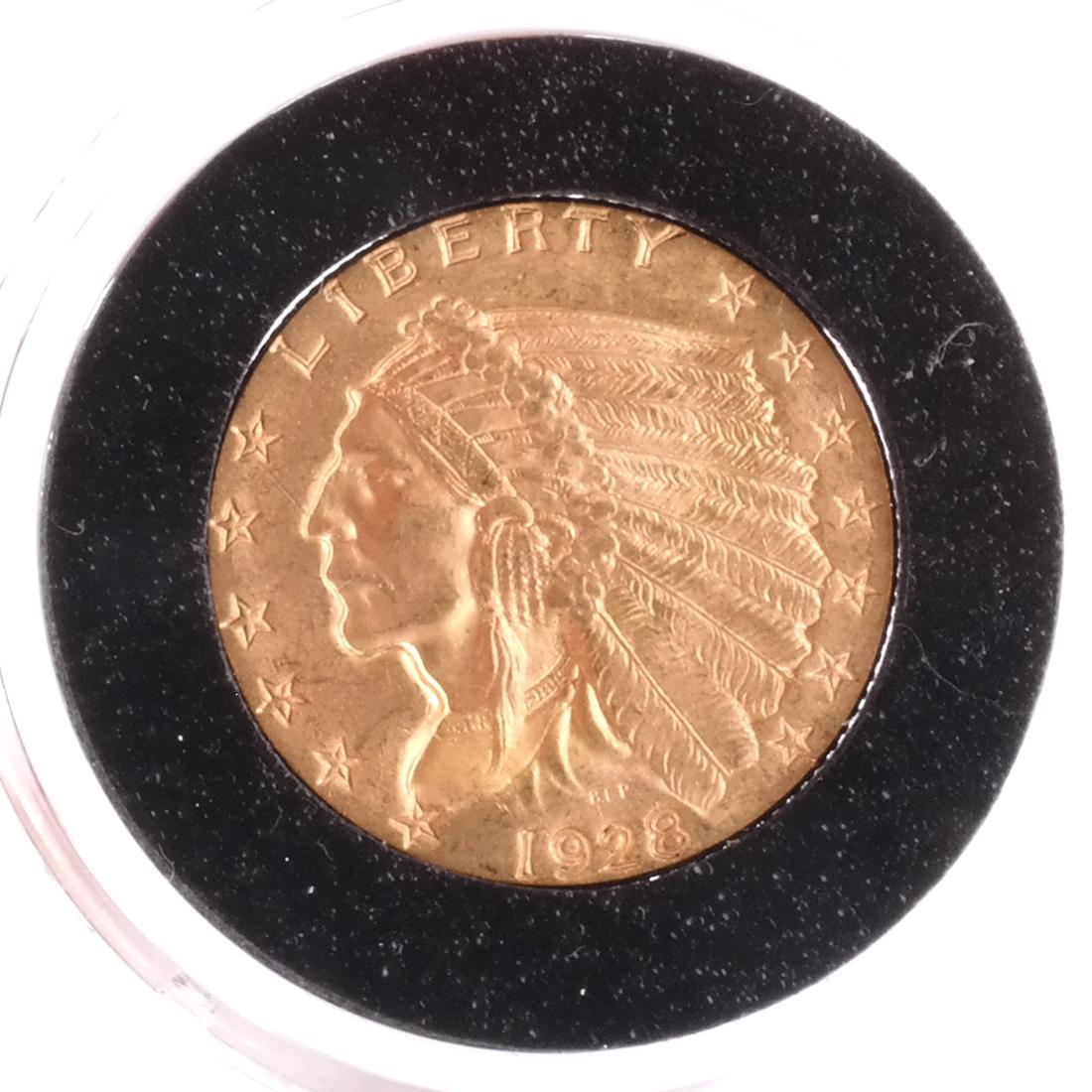 1928 $2 1/2 Gold Indian Head, A.U. (1 of 2)