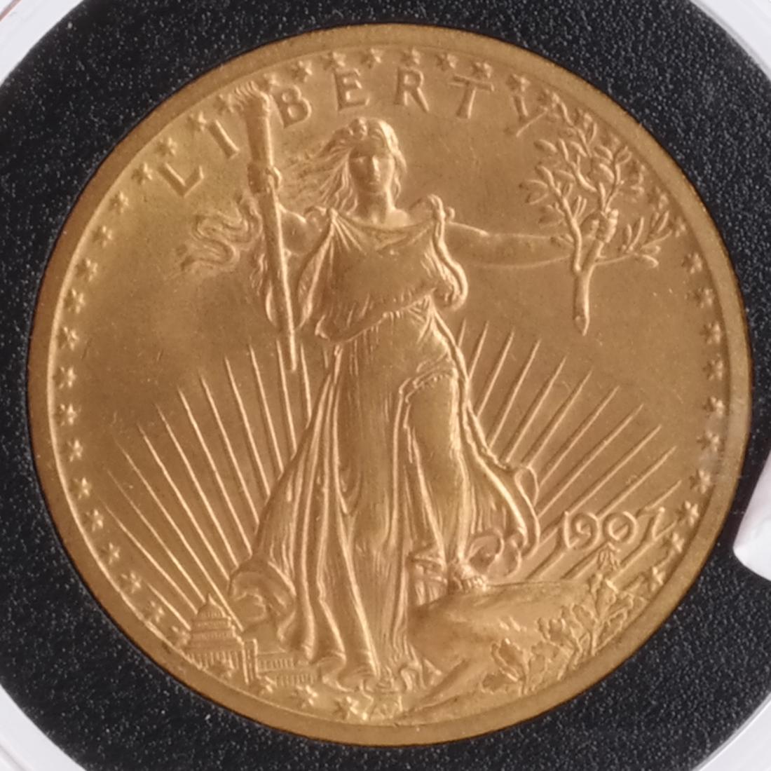 1907 $20 Gold Saint Gaudens, MS 63 (1 of 2)