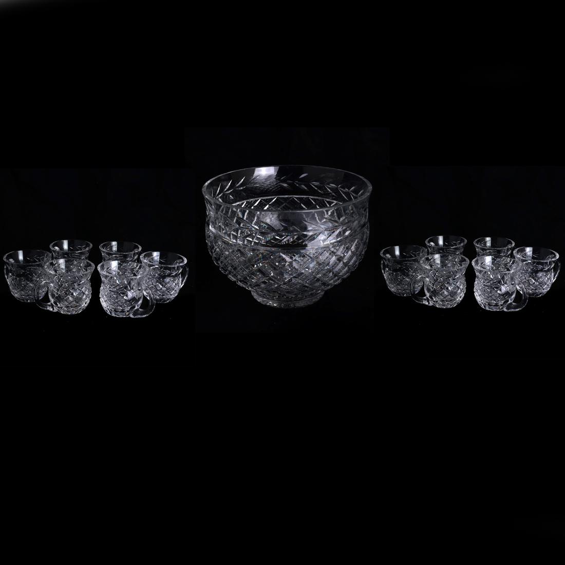 13-Piece Cut Crystal Punch Bowl Set (1 of 4)