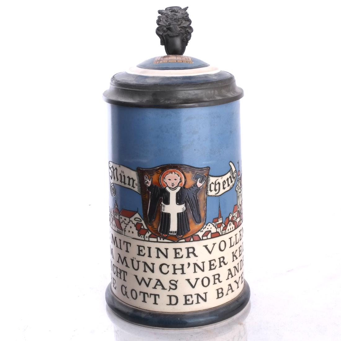 Mettlach Stoneware Stein (1 of 10)