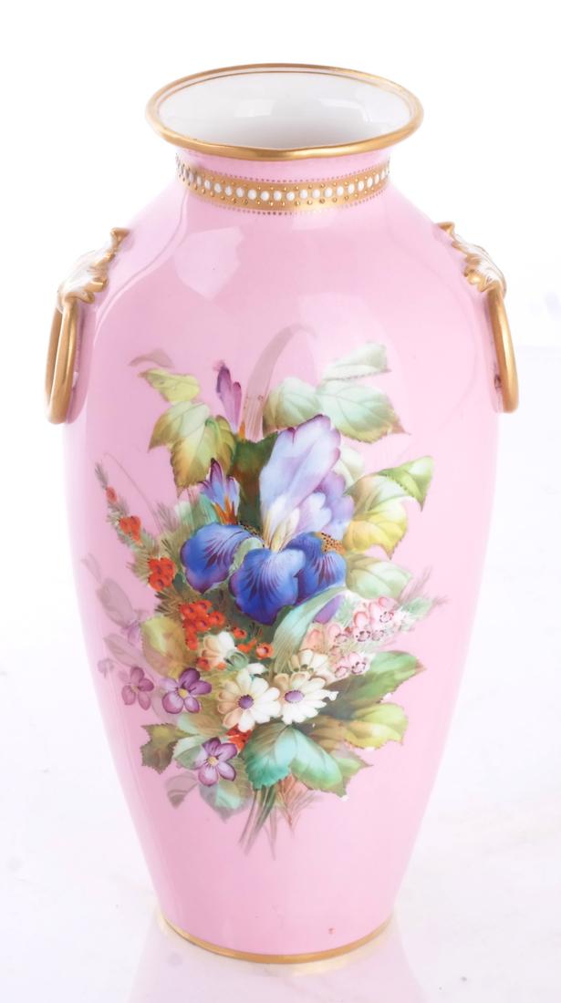 Royal Worcester Pink Ground Vase (1 of 5)