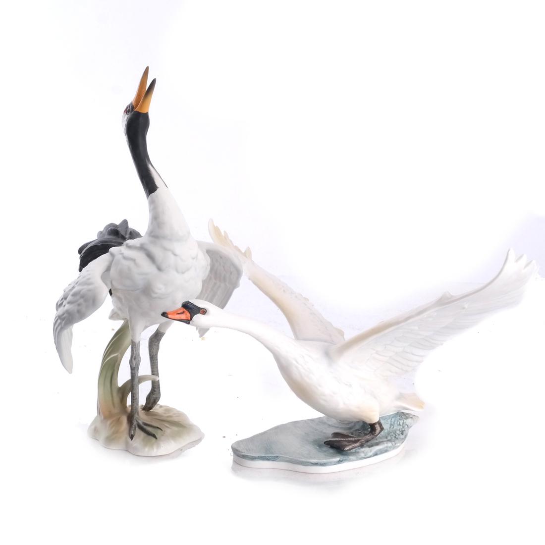 Goebel Porcelain Swan and Crane Sculptures (1 of 5)