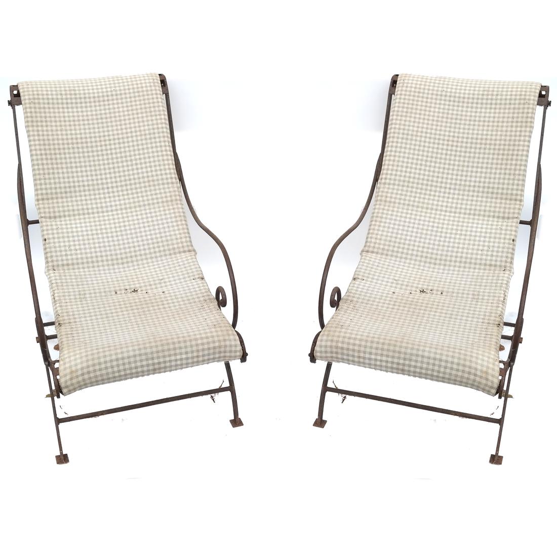 Pair of Iron Lolling Chairs (1 of 5)