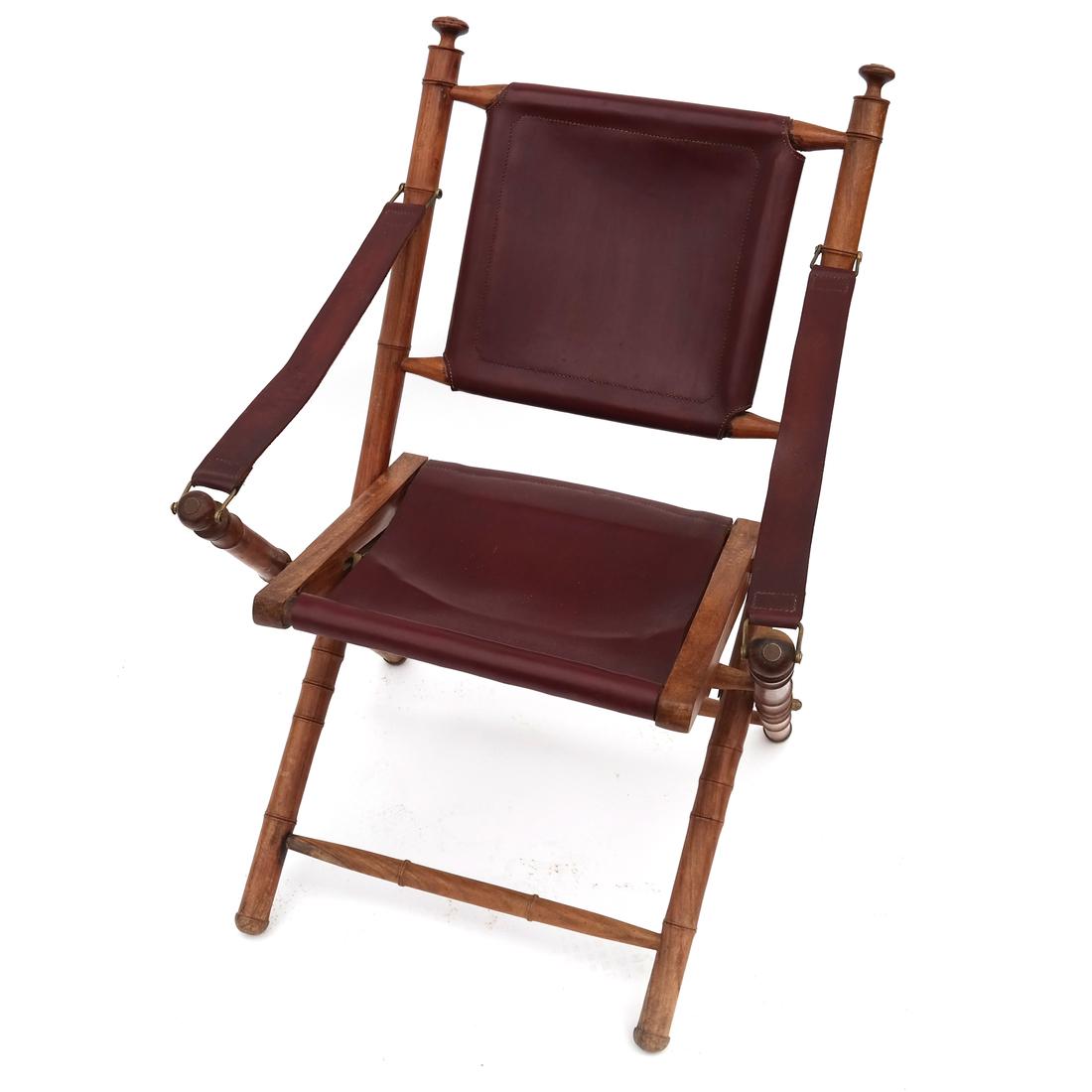 Leather and Wood Folding Boat Chair (1 of 5)