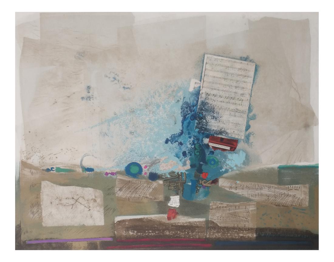 Kissan Engel Litho Music Notes, Signed (1 of 6)