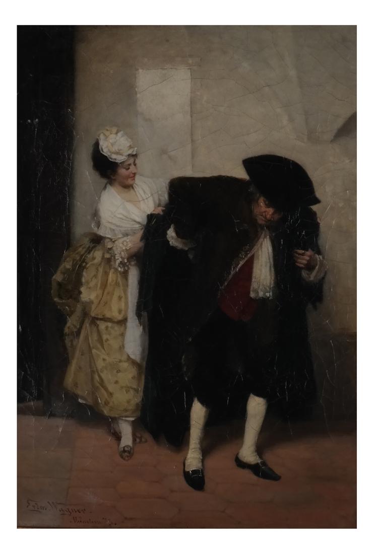 E. Wagner: "An Engagement" - Oil on Canvas (1 of 6)