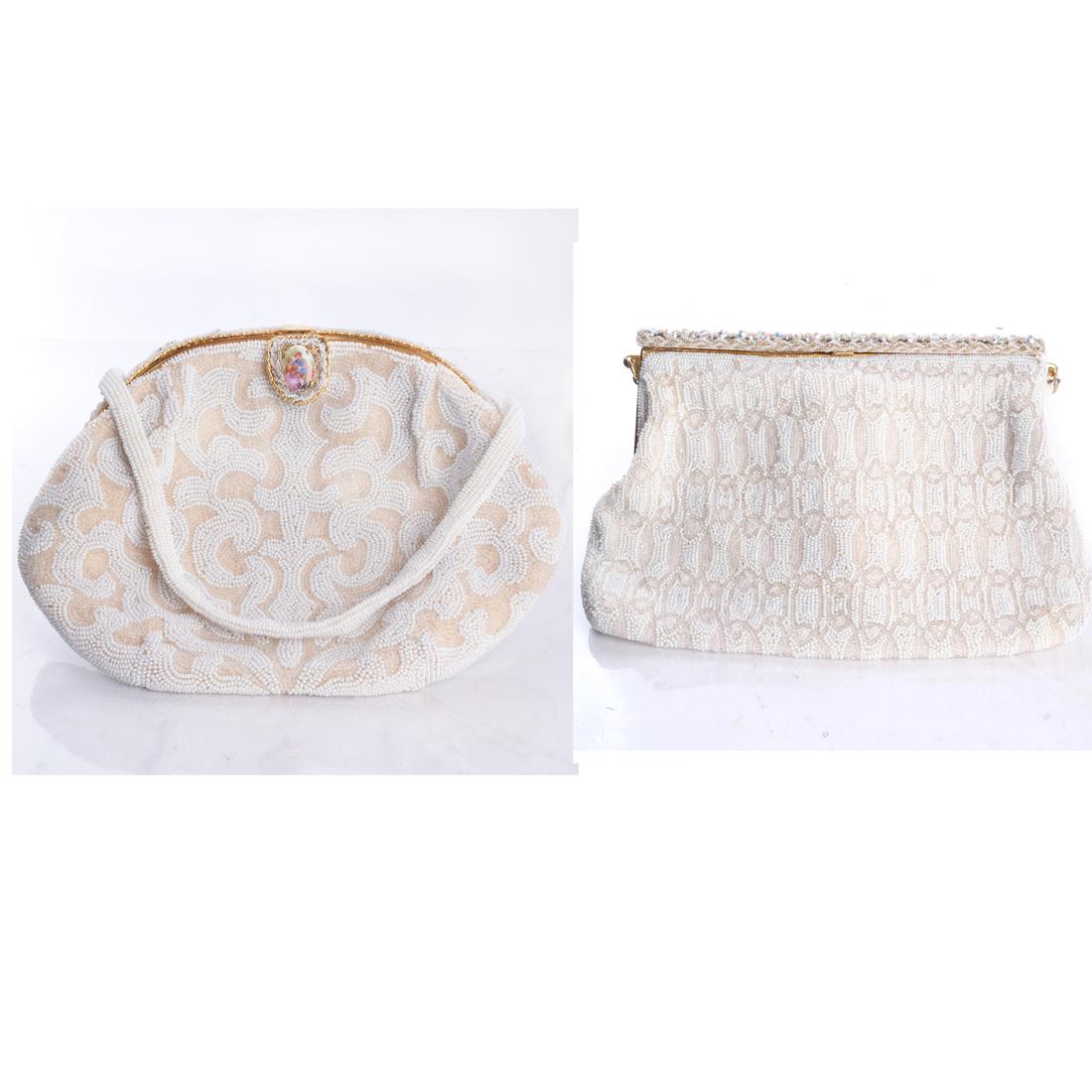 White Beaded Evening Bags, Lot of 2 (1 of 10)