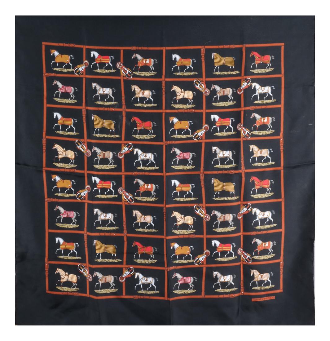 Hermes Scarf, Equestrian Theme, Silk (1 of 4)