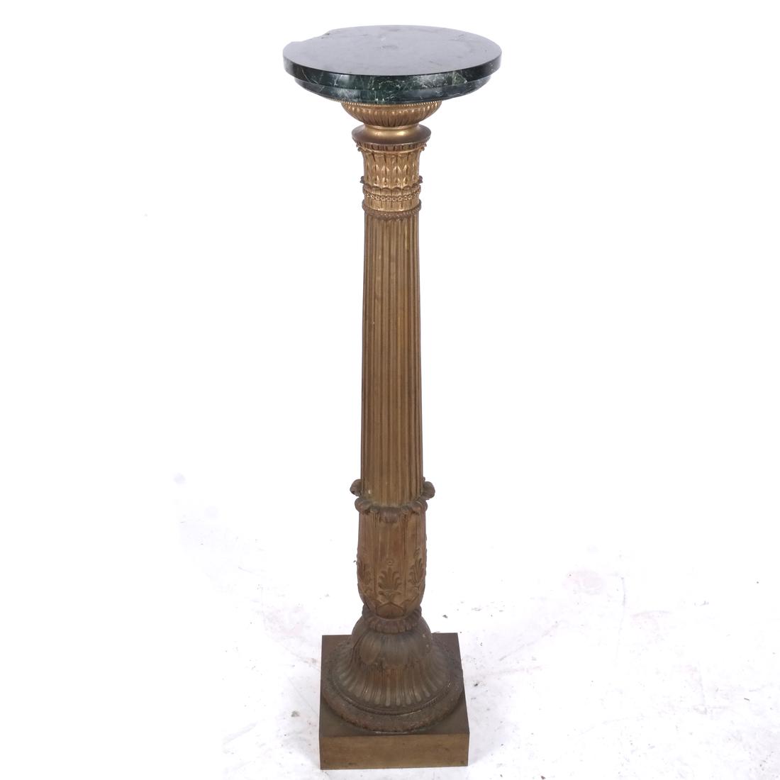 Bronze on Brass Marble-Top Pedestal (1 of 4)