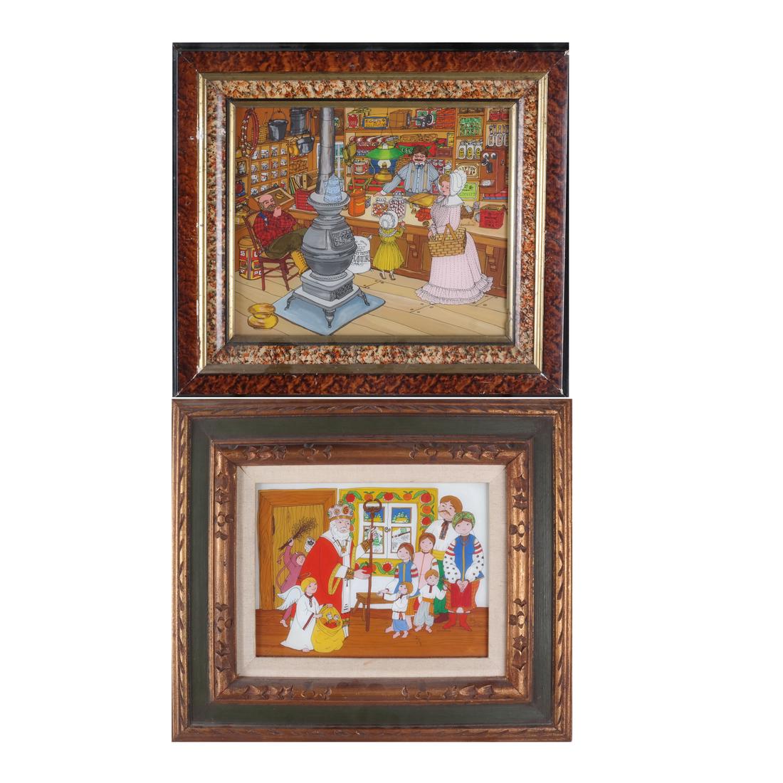 Two Yaroslava S. Mills Glass Paintings (1 of 8)