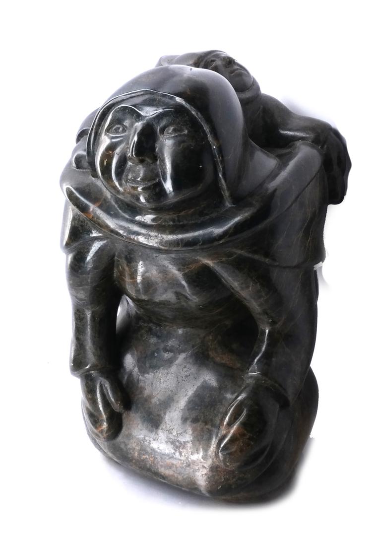 Inuit Stone Sculpture of Woman & Child (1 of 5)