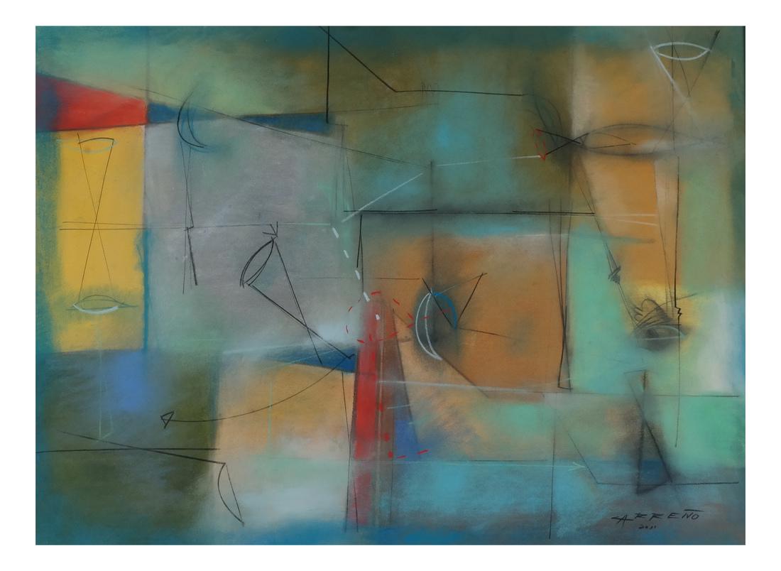 Antonio Carreño: Half Blue Moon, Pastel & Charcoal (1 of 7)